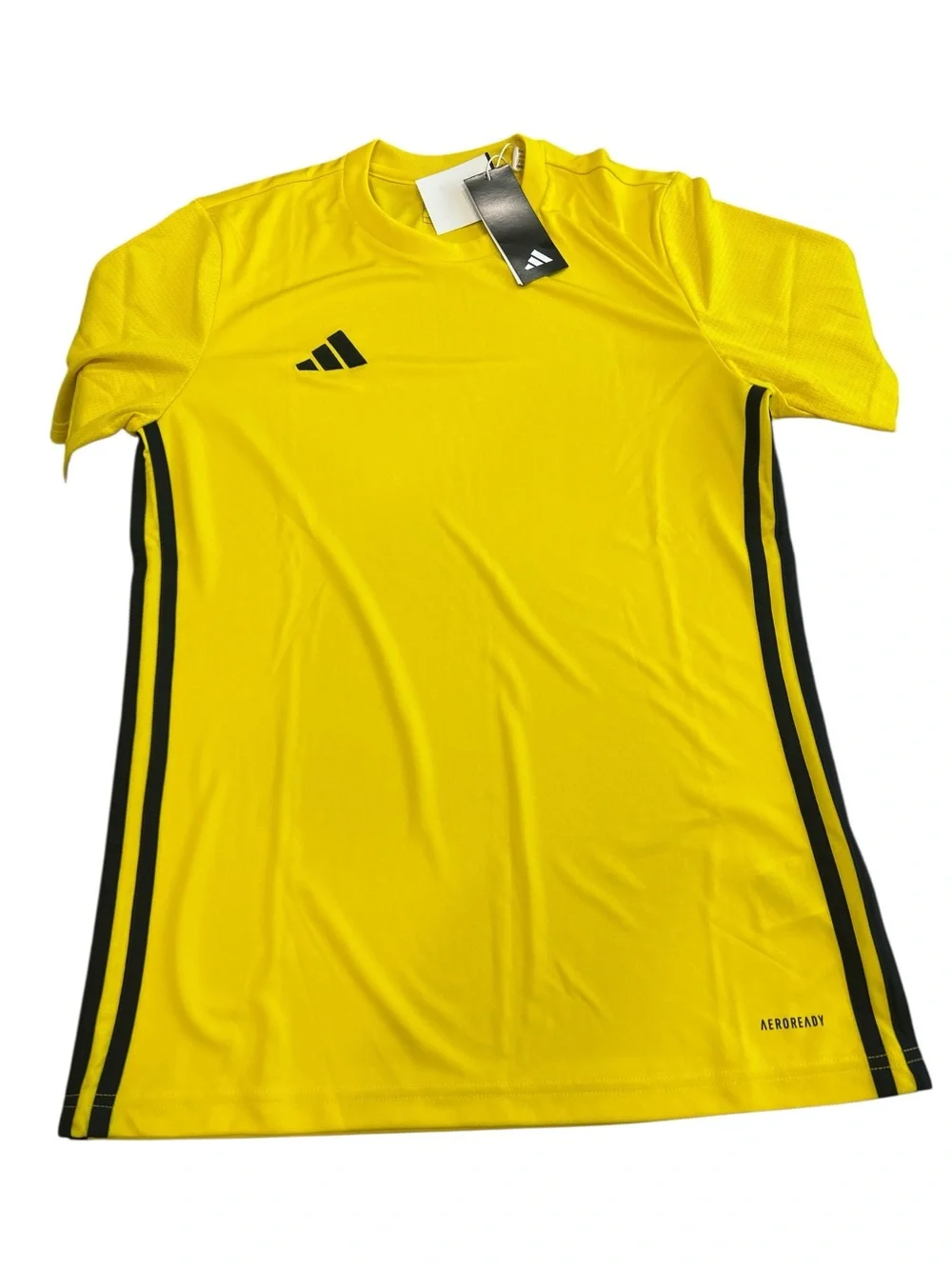 Adidas Tabela 23 Jersey Mens Small Yellow Black Aeroready Soccer Shirt IA9146